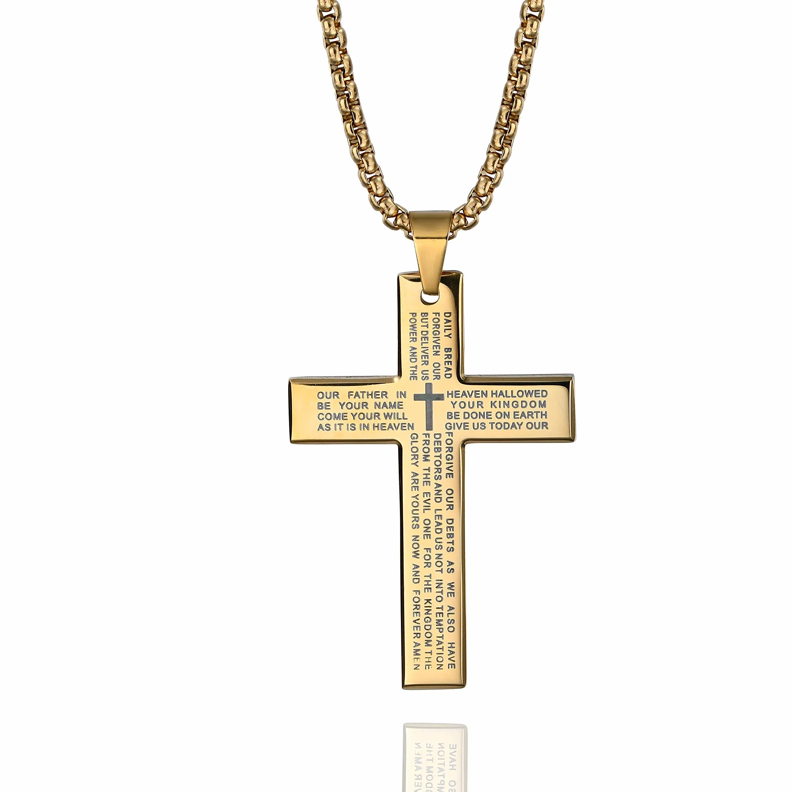 Cross Necklace with Lord's Prayer